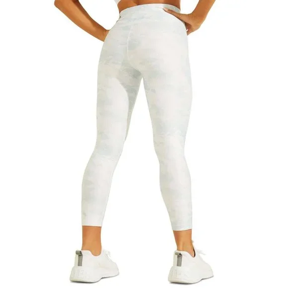 Guess Women's Active Marble Print Leggings Allover Dye Shade Sky Blue S - Picture 2 of 4